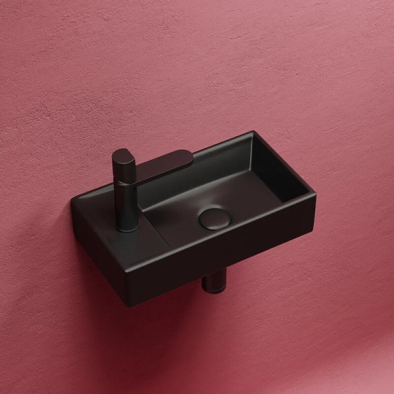 Раковина Ceramicanova Element L CN6051LMB 40 см, сантехфарфор, чаша слева цвет черный матовый