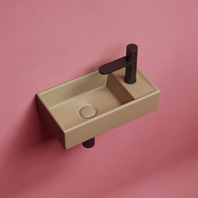 Раковина Ceramicanova Element L, CN6051LMC 40 см, сантехфарфор, чаша слева цвет капучино матовый