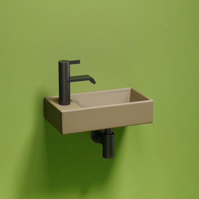 Раковина Ceramicanova Element L, CN6051LMC 40 см, сантехфарфор, чаша слева цвет капучино матовый
