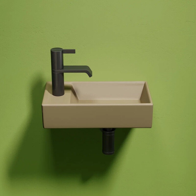Раковина Ceramicanova Element L, CN6051LMC 40 см, сантехфарфор, чаша слева цвет капучино матовый