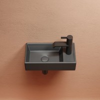 Раковина Ceramicanova Element L CN6051LMDH, 40 см, сантехфарфор, чаша слева, цвет темный антрацит матовый