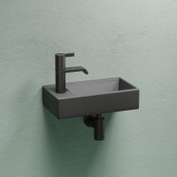 Раковина Ceramicanova Element L CN6051LMDH, 40 см, сантехфарфор, чаша слева, цвет темный антрацит матовый