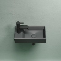 Раковина Ceramicanova Element L CN6051LMDH, 40 см, сантехфарфор, чаша слева, цвет темный антрацит матовый