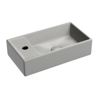 Раковина Ceramicanova Element L, CN6051LMH, 40 см, сантехфарфор, чаша слева цвет антрацит матовый