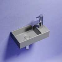 Раковина Ceramicanova Element L, CN6051LMH, 40 см, сантехфарфор, чаша слева цвет антрацит матовый