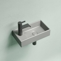Раковина Ceramicanova Element L, CN6051LMH, 40 см, сантехфарфор, чаша слева цвет антрацит матовый