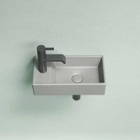 Раковина Ceramicanova Element L, CN6051LMH, 40 см, сантехфарфор, чаша слева цвет антрацит матовый