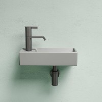 Раковина Ceramicanova Element L, CN6051LMH, 40 см, сантехфарфор, чаша слева цвет антрацит матовый