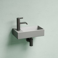 Раковина Ceramicanova Element L, CN6051LMH, 40 см, сантехфарфор, чаша слева цвет антрацит матовый