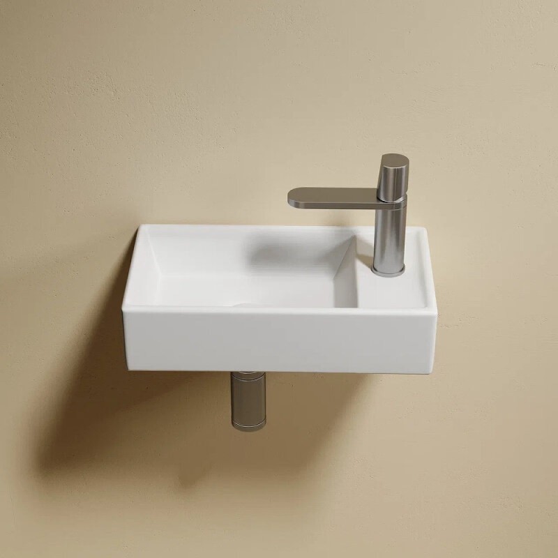 Раковина Ceramicanova Element L CN6051LMW, 40 см, сантехфарфор, чаша слева, цвет белый матовый