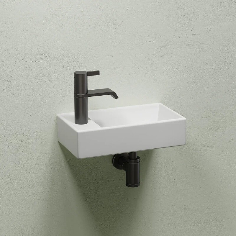Раковина Ceramicanova Element L CN6051LMW, 40 см, сантехфарфор, чаша слева, цвет белый матовый