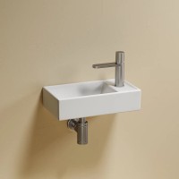 Раковина Ceramicanova Element L CN6051LMW, 40 см, сантехфарфор, чаша слева, цвет белый матовый