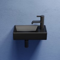 Раковина Ceramicanova Element R, CN6051RMB, 40 см, сантехфарфор, чаша справа, цвет черный матовый