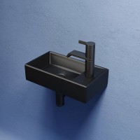 Раковина Ceramicanova Element R, CN6051RMB, 40 см, сантехфарфор, чаша справа, цвет черный матовый