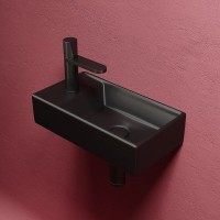 Раковина Ceramicanova Element R, CN6051RMB, 40 см, сантехфарфор, чаша справа, цвет черный матовый