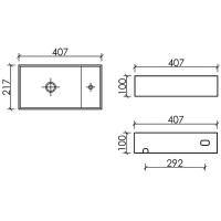 Раковина Ceramicanova Element R, CN6051RMDH, 40 см, сантехфарфор, справа, цвет темный антрацит матовый