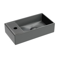Раковина Ceramicanova Element R, CN6051RMDH, 40 см, сантехфарфор, справа, цвет темный антрацит матовый