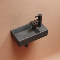 Раковина Ceramicanova Element R, CN6051RMDH, 40 см, сантехфарфор, справа, цвет темный антрацит матовый