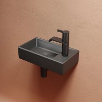 Раковина Ceramicanova Element R, CN6051RMDH, 40 см, сантехфарфор, справа, цвет темный антрацит матовый