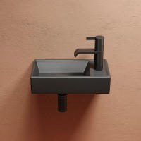 Раковина Ceramicanova Element R, CN6051RMDH, 40 см, сантехфарфор, справа, цвет темный антрацит матовый