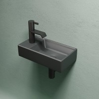 Раковина Ceramicanova Element R, CN6051RMDH, 40 см, сантехфарфор, справа, цвет темный антрацит матовый