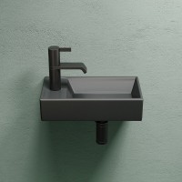 Раковина Ceramicanova Element R, CN6051RMDH, 40 см, сантехфарфор, справа, цвет темный антрацит матовый