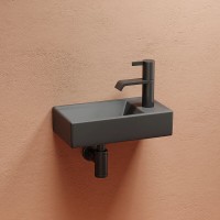 Раковина Ceramicanova Element R, CN6051RMDH, 40 см, сантехфарфор, справа, цвет темный антрацит матовый