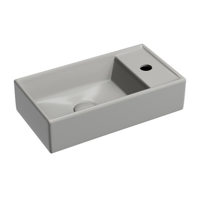 Раковина Ceramicanova Element R, CN6051RMH, 40 см, сантехфарфор, чаша справа, цвет антрацит матовый