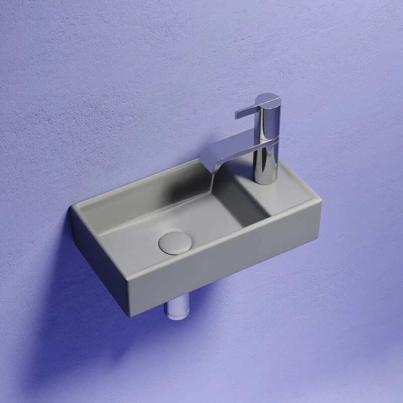 Раковина Ceramicanova Element R, CN6051RMH, 40 см, сантехфарфор, чаша справа, цвет антрацит матовый