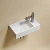 Раковина Ceramicanova Element R, CN6051RMW, 40 см, сантехфарфор, чаша справа, цвет белый матовый