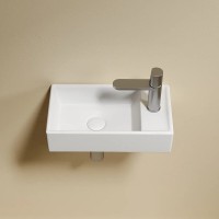 Раковина Ceramicanova Element R, CN6051RMW, 40 см, сантехфарфор, чаша справа, цвет белый матовый