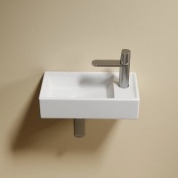 Раковина Ceramicanova Element R, CN6051RMW, 40 см, сантехфарфор, чаша справа, цвет белый матовый