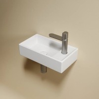 Раковина Ceramicanova Element R, CN6051RMW, 40 см, сантехфарфор, чаша справа, цвет белый матовый