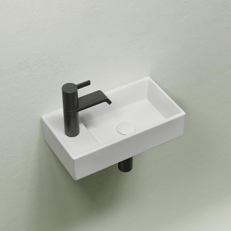 Раковина Ceramicanova Element R, CN6051RMW, 40 см, сантехфарфор, чаша справа, цвет белый матовый