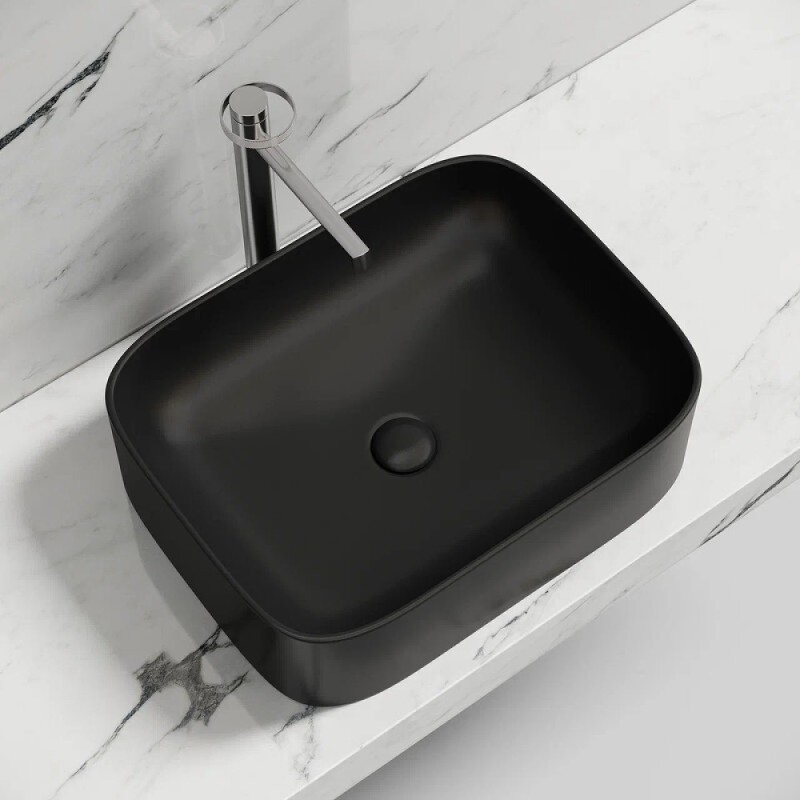 Раковина Ceramicanova Element CN6052MB, 50 см, сантехфарфор, цвет черный матовый