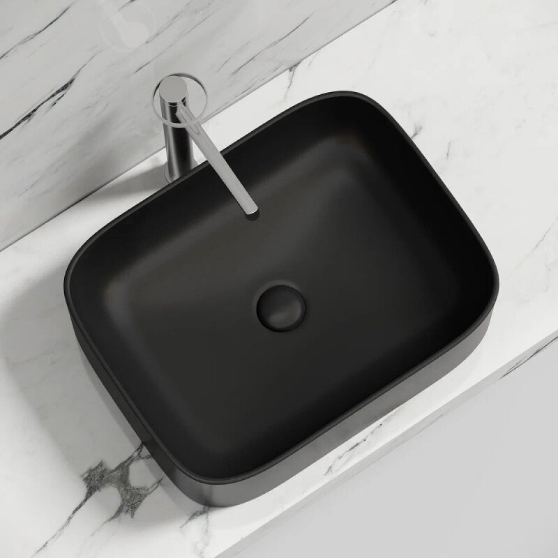 Раковина Ceramicanova Element CN6052MB, 50 см, сантехфарфор, цвет черный матовый