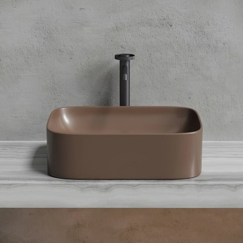 Раковина Ceramicanova Element CN6052MDB, 50 см, сантехфарфор, цвет темно-коричневый матовый