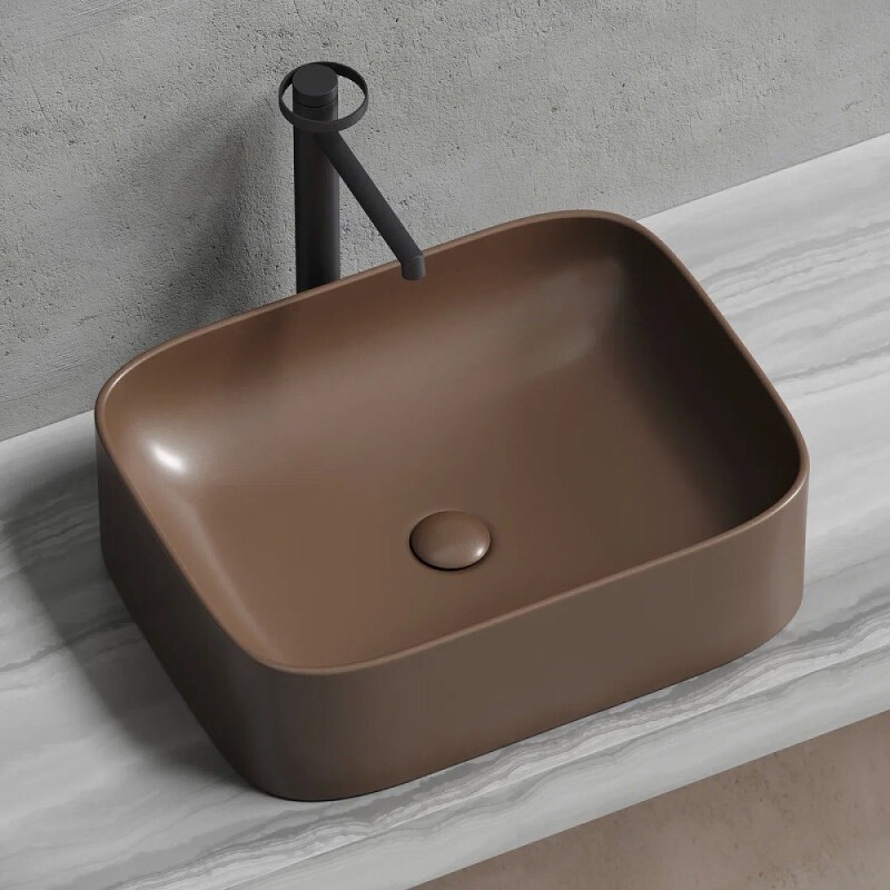 Раковина Ceramicanova Element CN6052MDB, 50 см, сантехфарфор, цвет темно-коричневый матовый