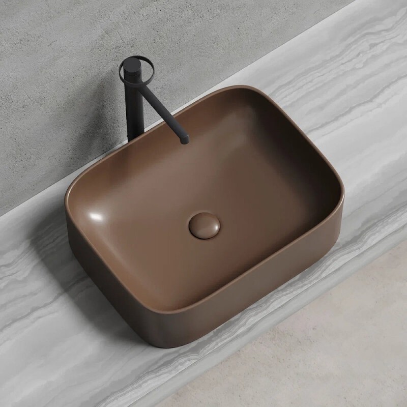 Раковина Ceramicanova Element CN6052MDB, 50 см, сантехфарфор, цвет темно-коричневый матовый