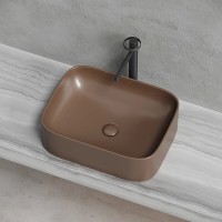 Раковина Ceramicanova Element CN6052MDB, 50 см, сантехфарфор, цвет темно-коричневый матовый