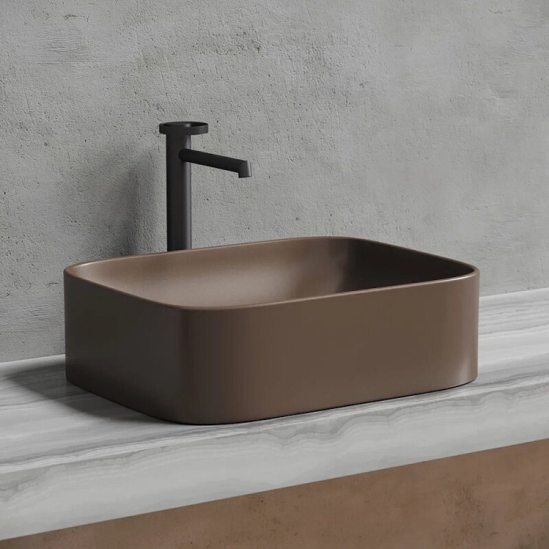 Раковина Ceramicanova Element CN6052MDB, 50 см, сантехфарфор, цвет темно-коричневый матовый