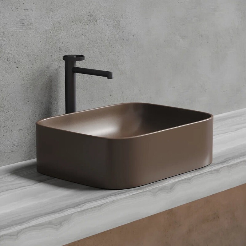 Раковина Ceramicanova Element CN6052MDB, 50 см, сантехфарфор, цвет темно-коричневый матовый