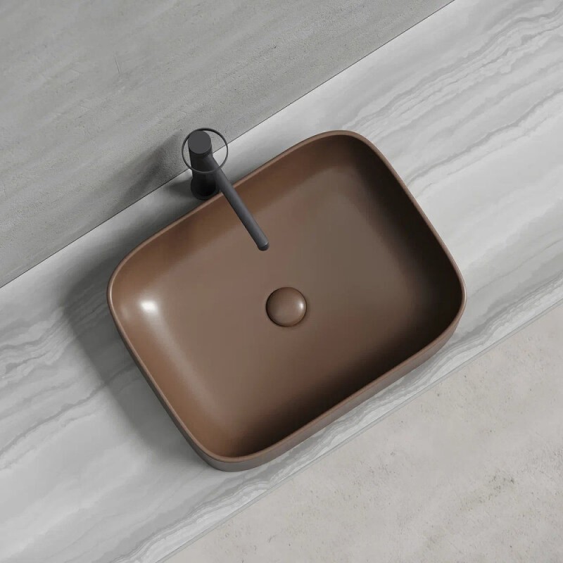 Раковина Ceramicanova Element CN6052MDB, 50 см, сантехфарфор, цвет темно-коричневый матовый
