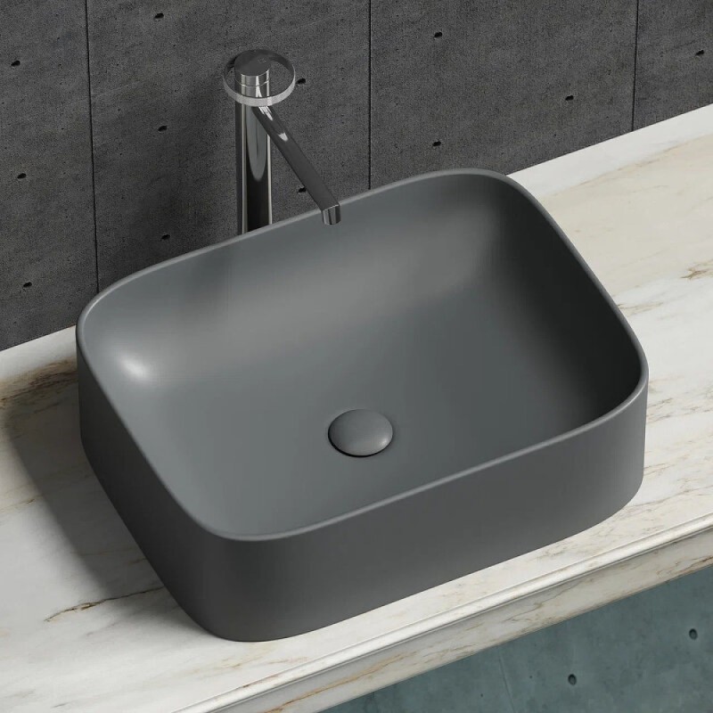 Раковина Ceramicanova Element CN6052MDH, 50 см, сантехфарфор, цвет темный антрацит матовый