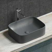 Раковина Ceramicanova Element CN6052MDH, 50 см, сантехфарфор, цвет темный антрацит матовый