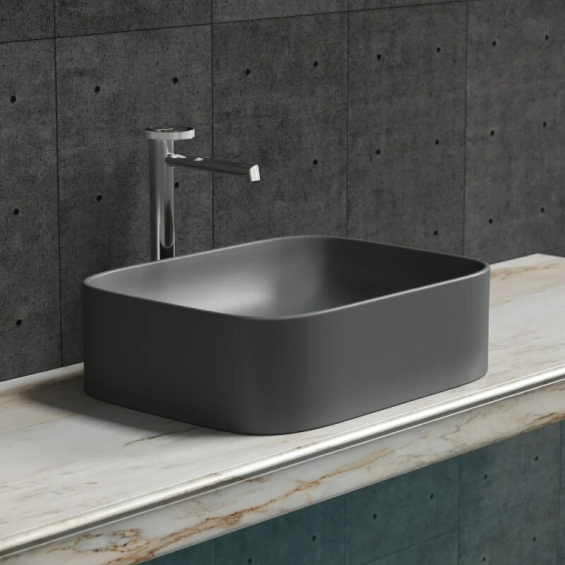 Раковина Ceramicanova Element CN6052MDH, 50 см, сантехфарфор, цвет темный антрацит матовый