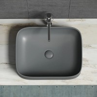 Раковина Ceramicanova Element CN6052MDH, 50 см, сантехфарфор, цвет темный антрацит матовый