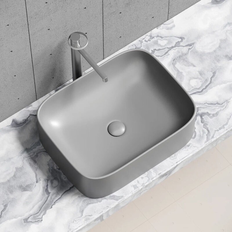 Раковина Ceramicanova Element CN6052MH, 50 см, сантехфарфор, цвет антрацит матовый