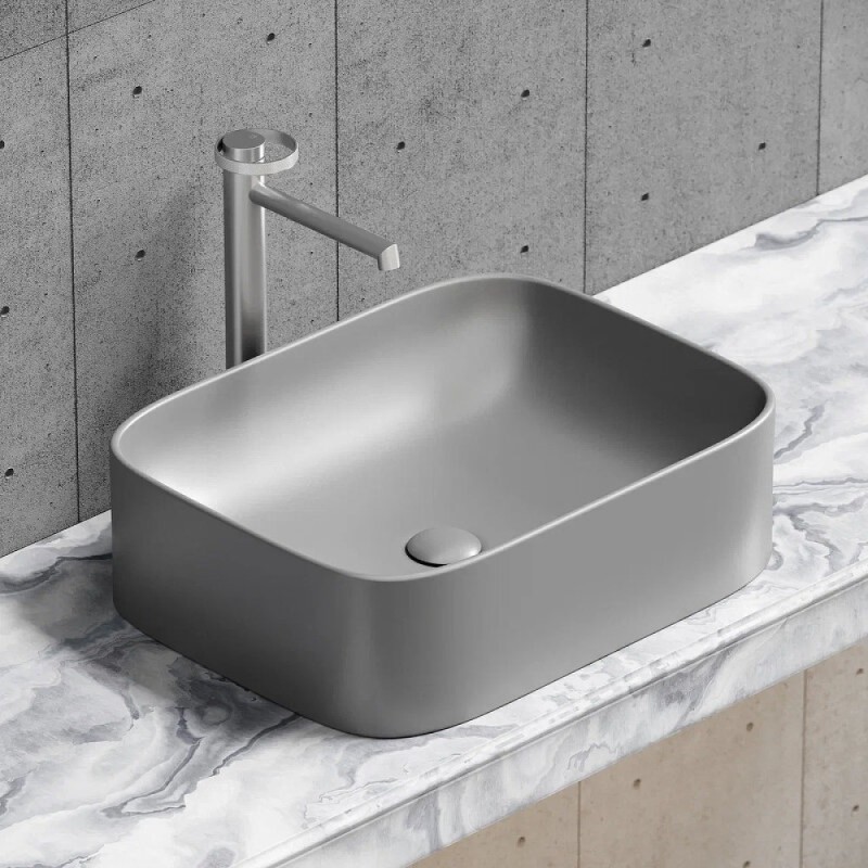 Раковина Ceramicanova Element CN6052MH, 50 см, сантехфарфор, цвет антрацит матовый
