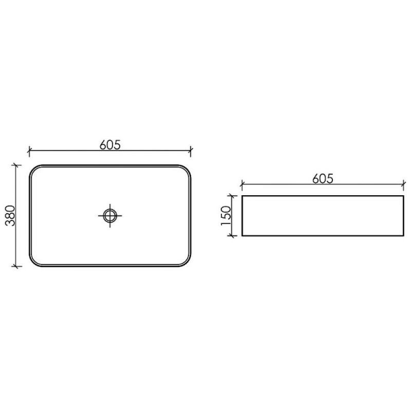 Раковина Ceramicanova Element CN6053MB, 60 см, сантехфарфор, цвет черный матовый